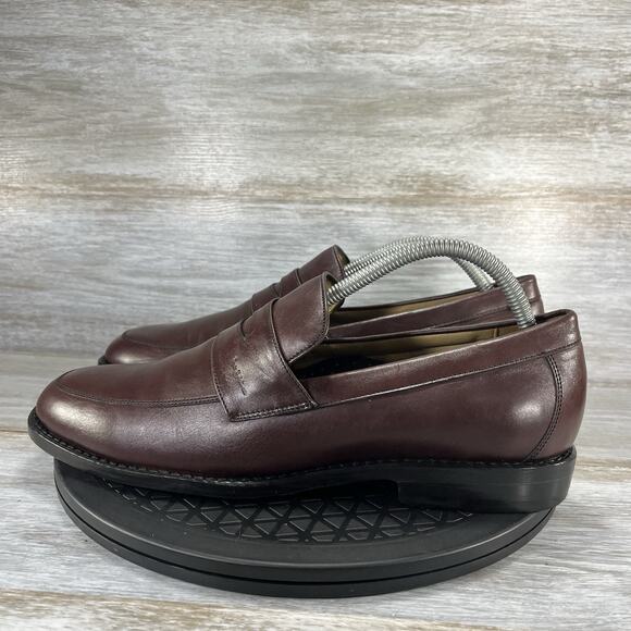 Tauer & Johnson Men’s brown Leather Slip On Penny Loafers Size 10 B - Picture 1 of 8